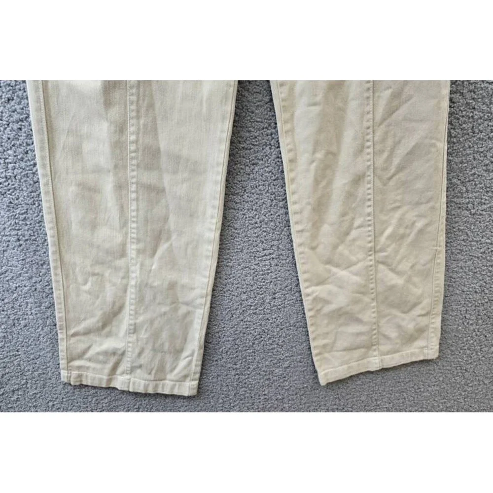 BOSS Orange Wide-Leg Denim Jeans Women's 8 Beige Belt Loops Zip & Button Closure - Picture 9 of 15